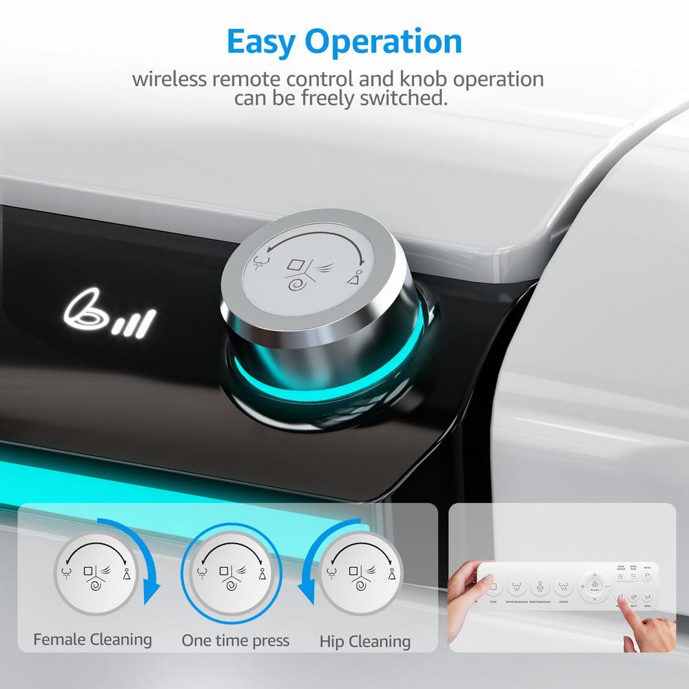 Yulika Smart Bidet Toilet with Auto Open/Close Lid, Heated Seat & LED Display