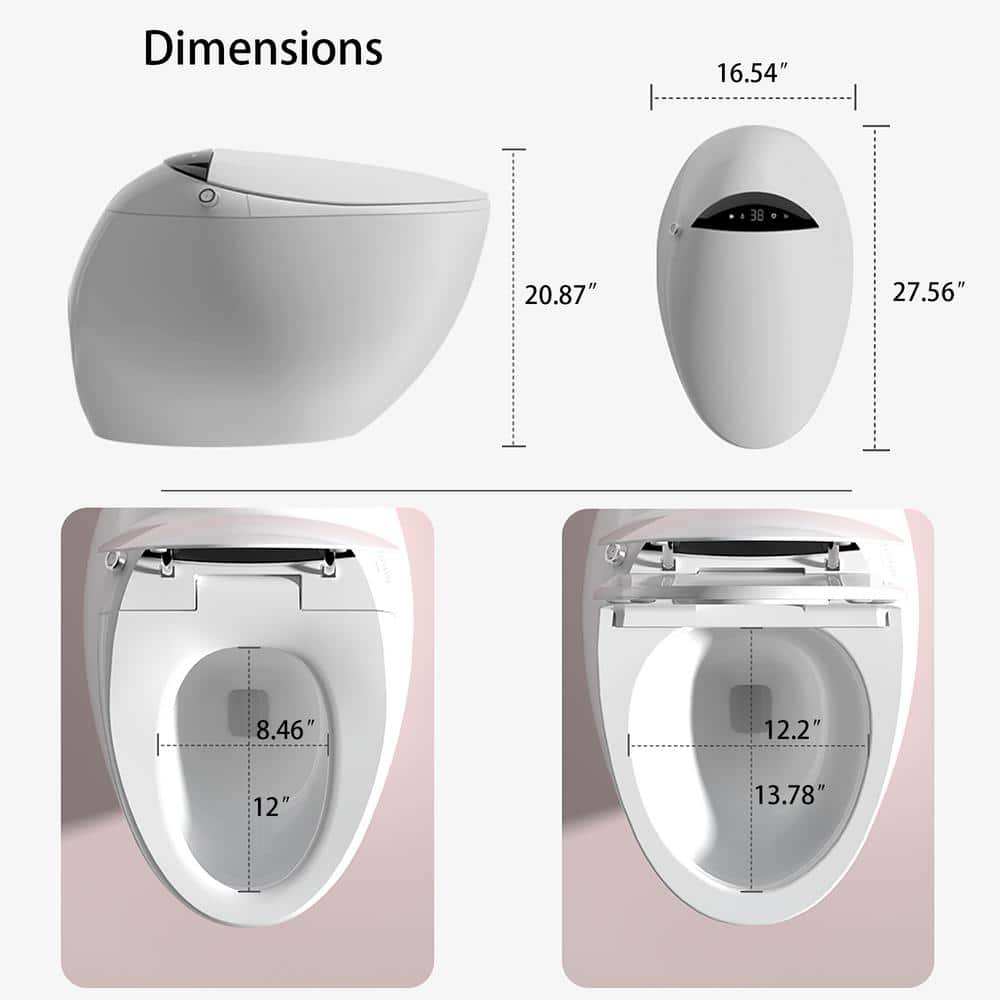 Yulika Y1 Smart Elongated Bidet Toilet with Heated Seat and Remote Control