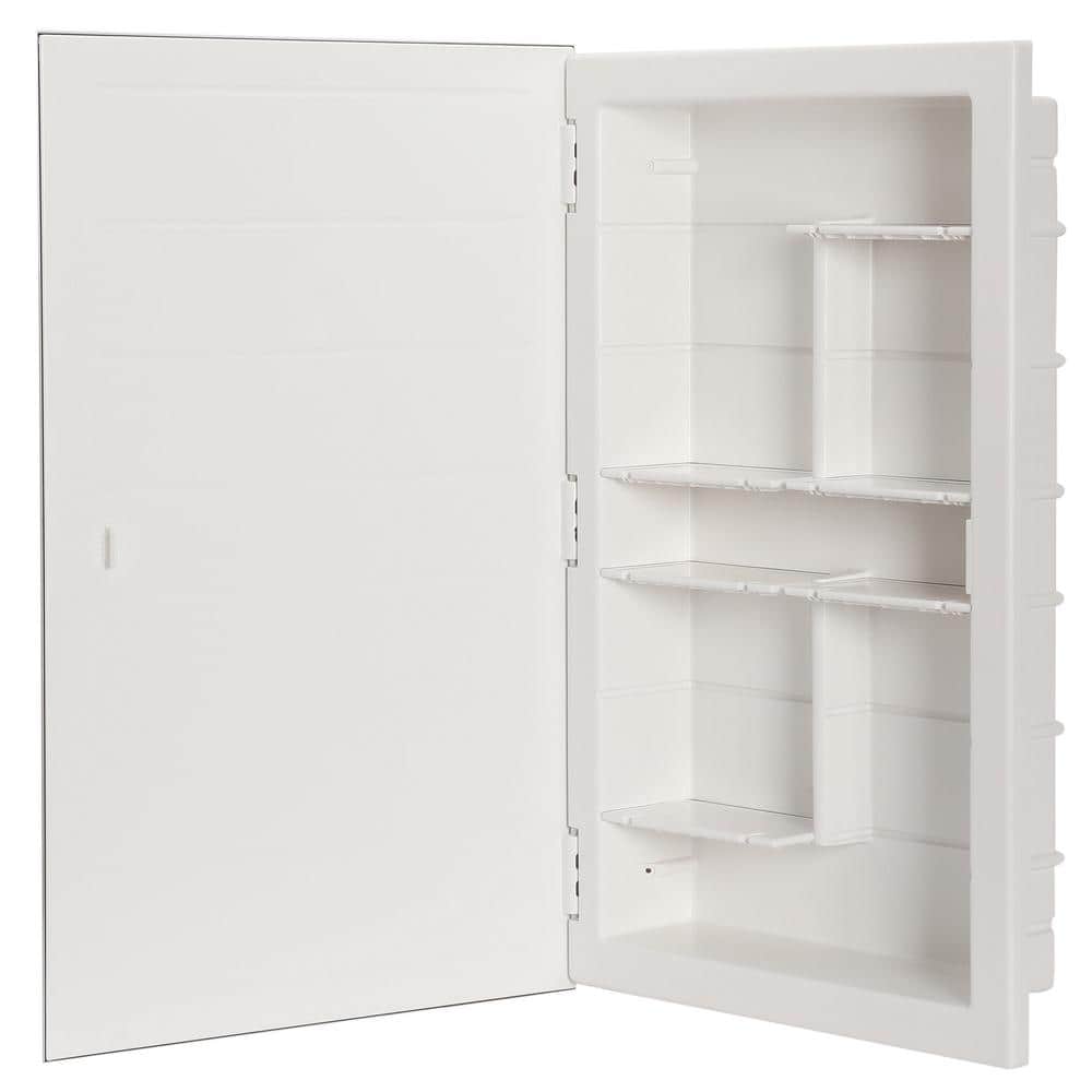 ZACA SPACECAB Regulus 16 in. x 26 in. x 3-1/2 in. Framed Recessed 1-Door Bathroom Medicine Cabinet with 6-Shelves and Chrome Frame