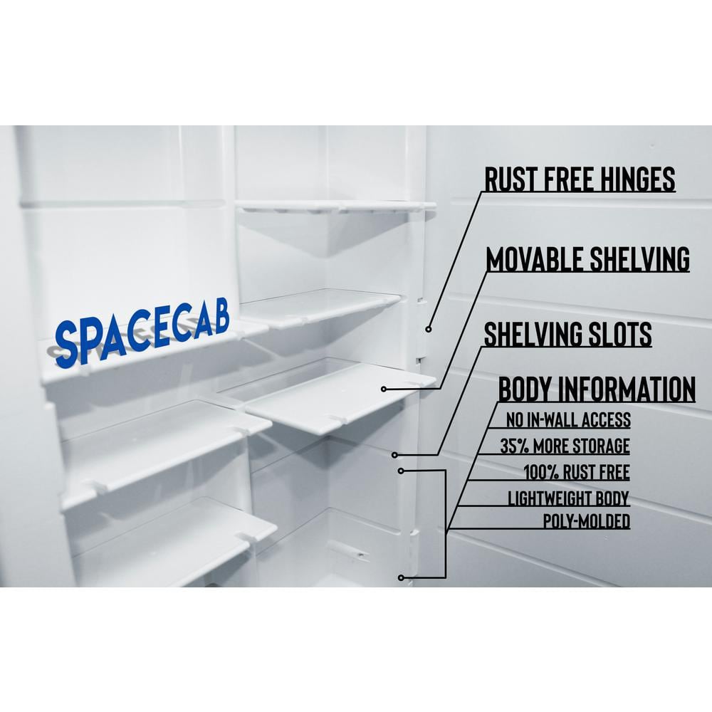 ZACA SPACECAB Regulus 16 in. x 26 in. x 3-1/2 in. Framed Recessed 1-Door Bathroom Medicine Cabinet with 6-Shelves and Chrome Frame