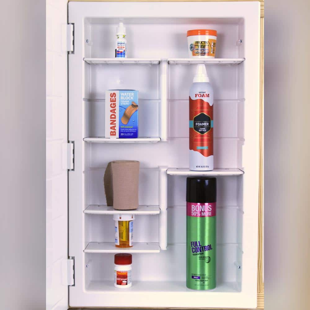 ZACA SPACECAB Nunki 16 in. x 26 in. x 3-1/2 in. Frameless Recessed 1-Door Medicine Cabinet with 6-Shelves and Beveled Edge Mirror