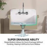 Zeafive 24 in. W x 20 in. D Wall Mount/Freestanding Laundry/Utility Sink in White Farmhouse Sink With Overflow and Sink Strainer