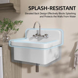 Zeafive 10 Gal 24"x20" Ceramic Wall/Freestanding Utility Sink - White