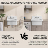 Zeafive 10 Gal 24"x20" Ceramic Wall/Freestanding Utility Sink - White