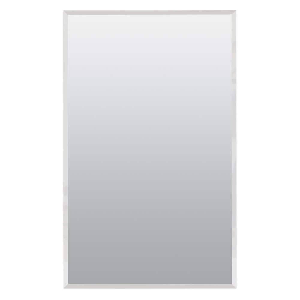 Zenith 16 in. W x 26 in. H Rectangular Recessed or Surface Mount Frameless Beveled Mirror Medicine Cabinet