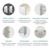 Zenith 16 in. W x 26 in. H Rectangular Recessed or Surface Mount Frameless Beveled Mirror Medicine Cabinet