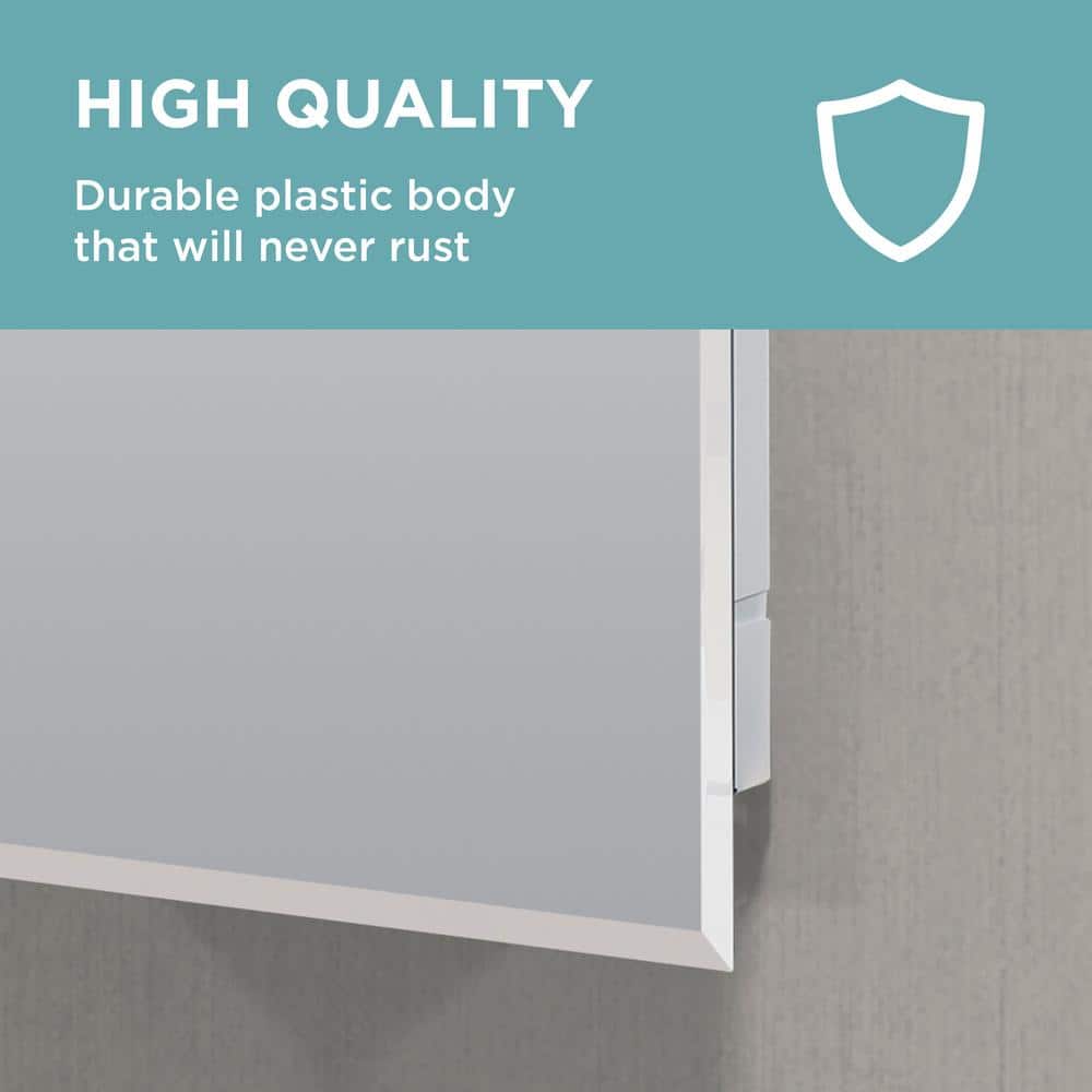 Zenith 16 in. W x 26 in. H Rectangular Recessed or Surface Mount Frameless Beveled Mirror Medicine Cabinet