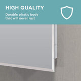 Zenith 16 in. W x 26 in. H Rectangular Recessed or Surface Mount Frameless Beveled Mirror Medicine Cabinet