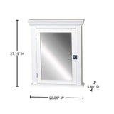 Zenith Early American 22-1/4 in. W x 27 in. H x 5-7/8 in. D Framed Surface-Mount Bathroom Medicine Cabinet in White