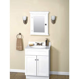 Zenith Early American 22-1/4 in. W x 27 in. H x 5-7/8 in. D Framed Surface-Mount Bathroom Medicine Cabinet in White
