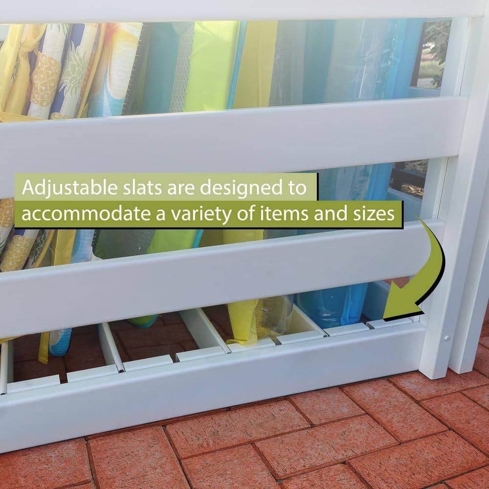 Zippity Outdoor Products Premium White Vinyl Poolside Storage Organizer
