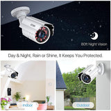 ZOSI 80 ft. Wired 2MP Outdoor Bullet Security Camera Compatible with 4-In-1 HD-CVI/TVI/AHD/960H Analog CVBS IR Night Vision