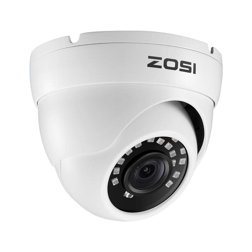 ZOSI Wired 1080p Indoor/Outdoor Dome Security Camera 4-in-1 Compatible for TVI/CVI/AHD/CVBS DVR