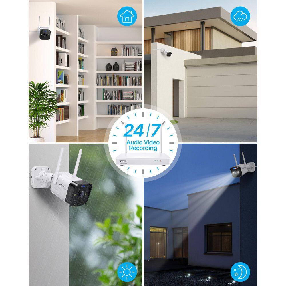 ZOSI ZG1883M 3MP Wireless Add-On Security Camera Only Work with W4/W4 Pro NVR Model ZR08PU, ZR08GP