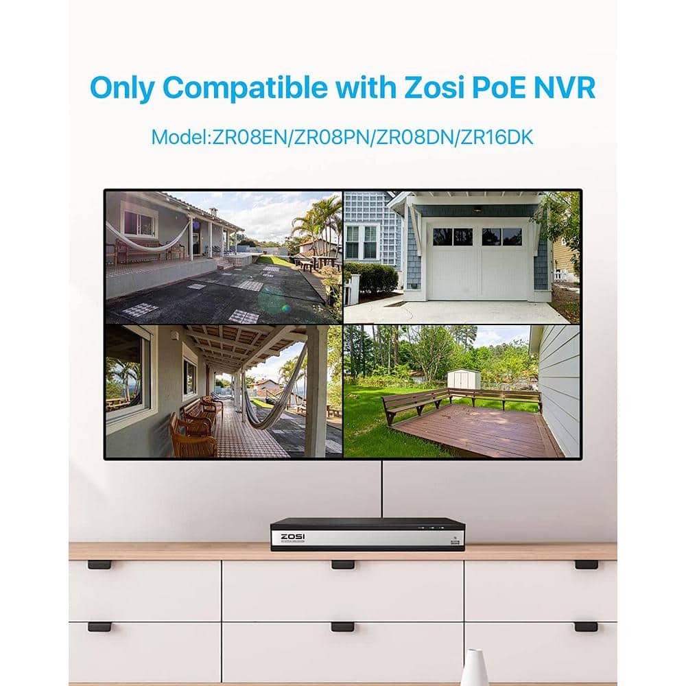 ZOSI ZM4285D 5MP PoE Wired IP Security Camera Only Compatible with PoE NVR Model ZR16DK, ZR08EN, ZR08DN, ZR08PN