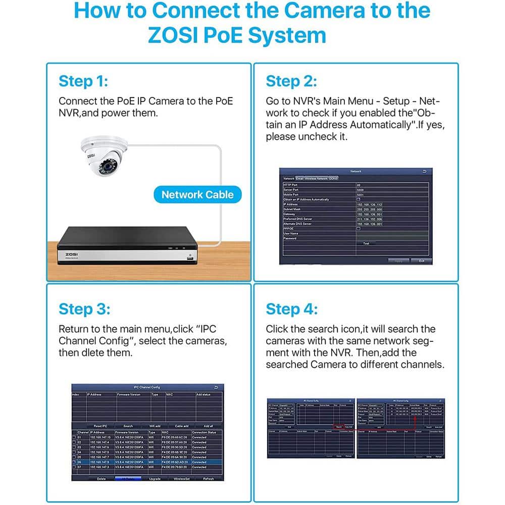 ZOSI ZM4285D 5MP PoE Wired IP Security Camera Only Compatible with PoE NVR Model ZR16DK, ZR08EN, ZR08DN, ZR08PN