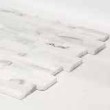 Jeffrey Court Churchill White Split Face 11.75 in. x 12.625 in. x 13 mm Splitface Textured Marble Mosaic Tile