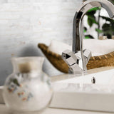 Jeffrey Court Churchill White Split Face 11.75 in. x 12.625 in. x 13 mm Splitface Textured Marble Mosaic Tile