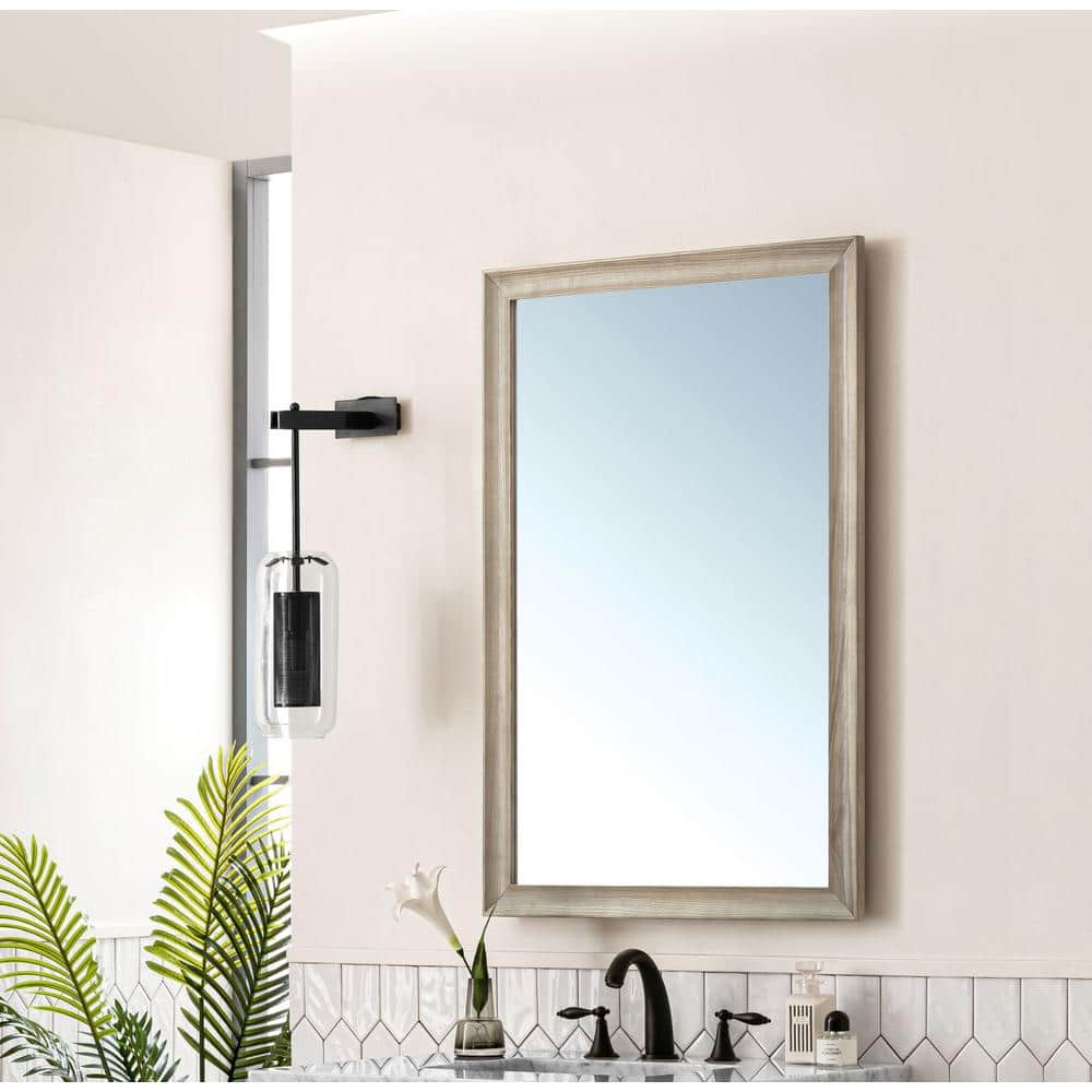 James Martin Vanities Glenbrooke 26" x 40" White Washed Oak Vanity Mirror