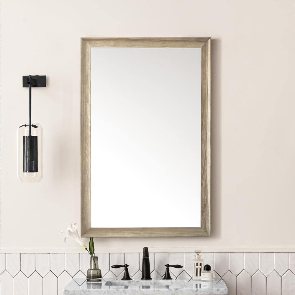 James Martin Vanities Glenbrooke 26" x 40" White Washed Oak Vanity Mirror