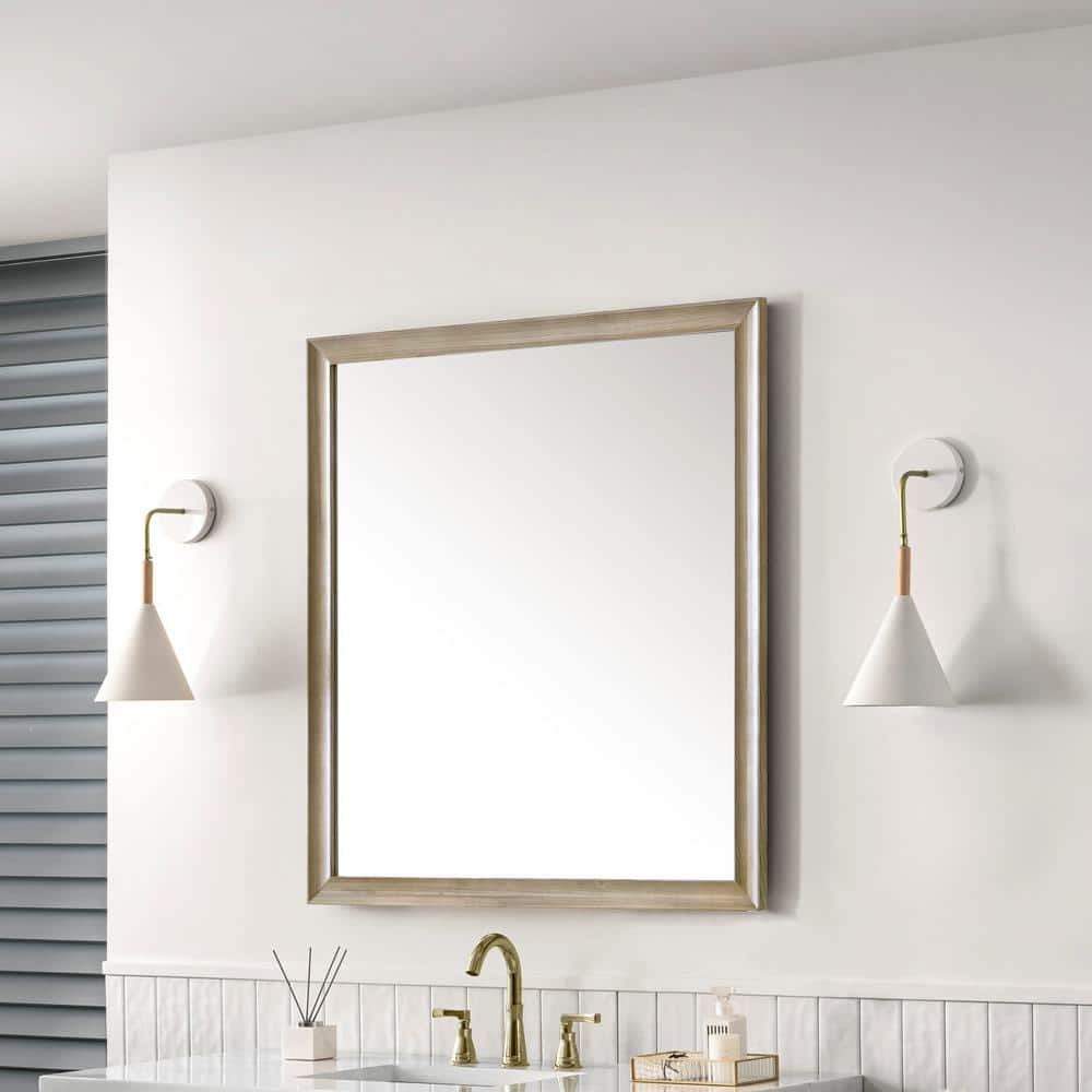 James Martin Vanities Glenbrook 36" x 40" Whitewashed Oak Bathroom Vanity Mirror