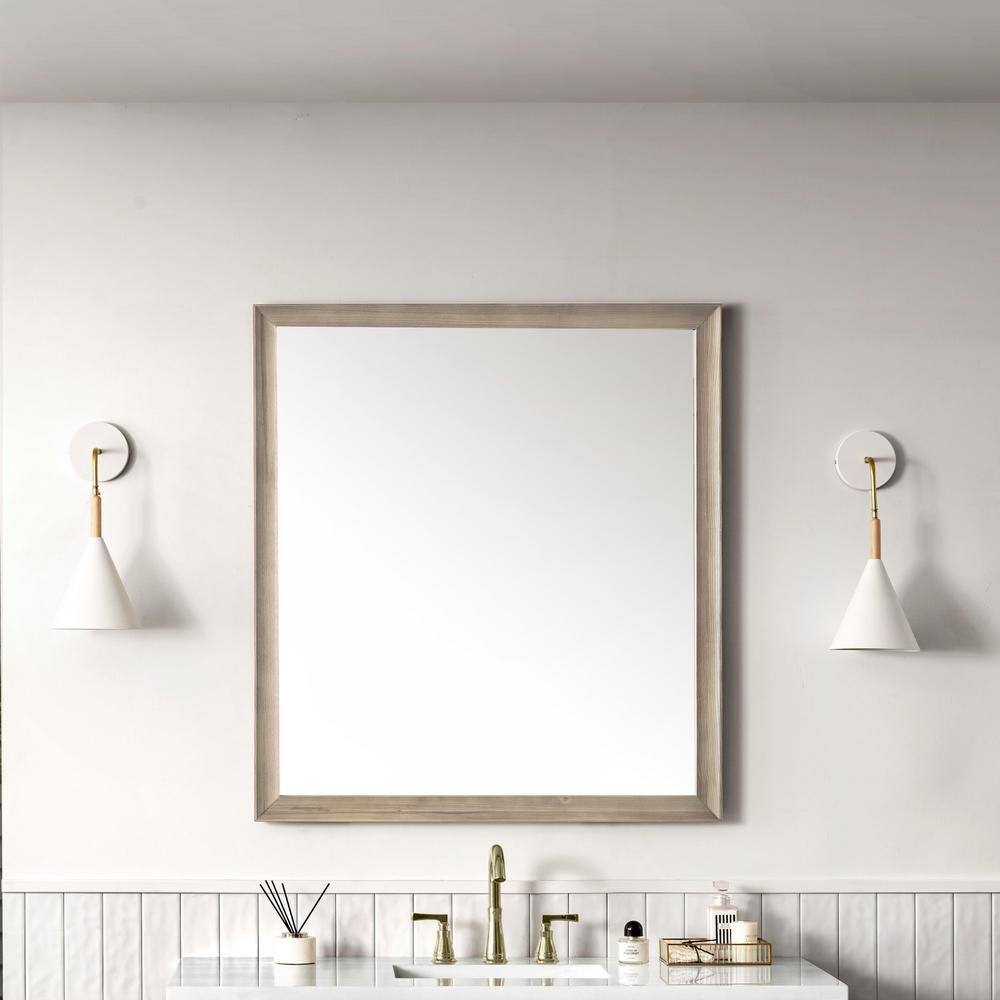 James Martin Vanities Glenbrook 36" x 40" Whitewashed Oak Bathroom Vanity Mirror