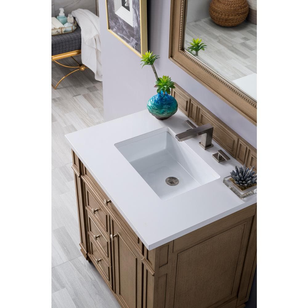 James Martin Vanities Bristol 29" x 40" Whitewashed Walnut Vanity Mirror