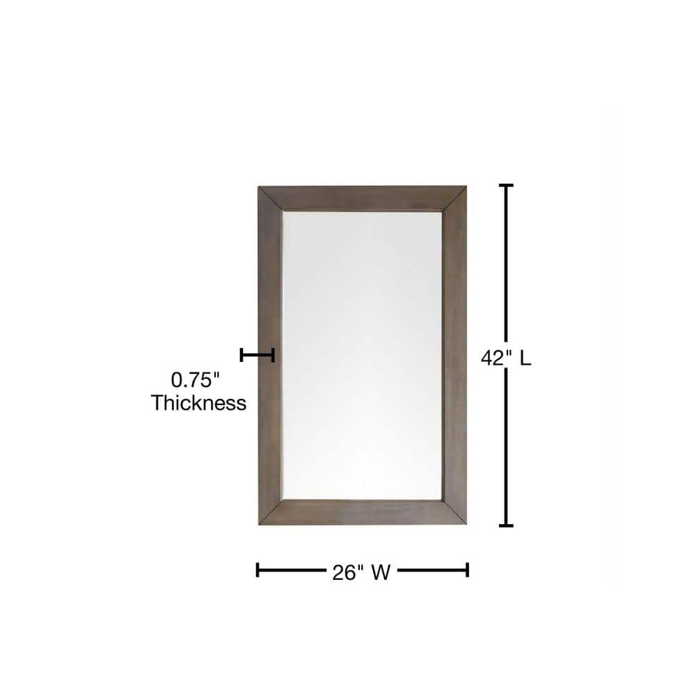 James Martin Vanities Chicago 26" x 42" Rectangular Bathroom Vanity Mirror in Whitewashed Walnut