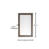 James Martin Vanities Chicago 26" x 42" Rectangular Bathroom Vanity Mirror in Whitewashed Walnut