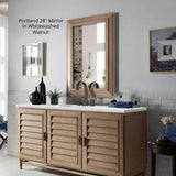 James Martin Vanities Portland 30.4" x 42" Whitewashed Walnut Rectangular Wall Mirror