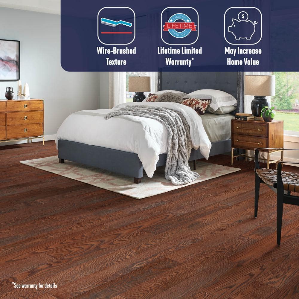 Bruce American Vintage Wildly Cherry Red Oak 3/4 in. T x 5 in. W Wire Brushed Solid Hardwood Flooring (23.5 sq.ft./ctn)