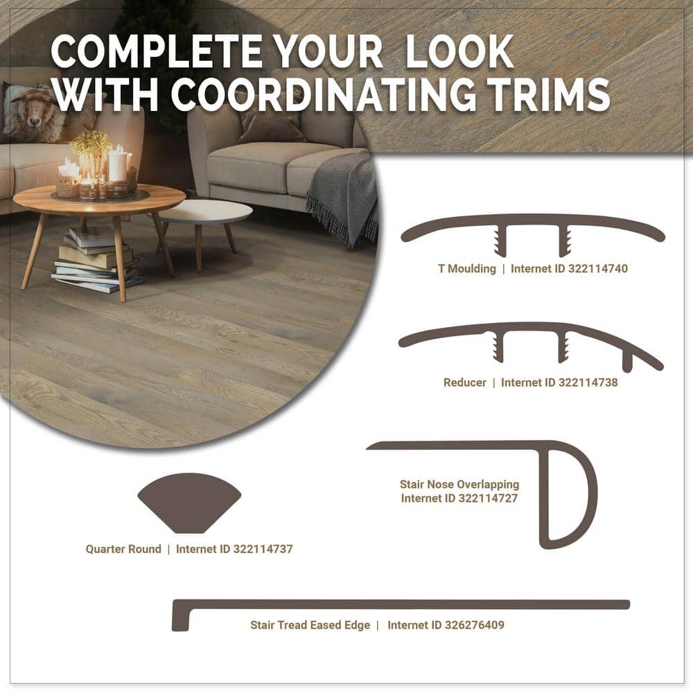 A&A Surfaces Woodridge Willrow Oak 0.28 in. x 6.5 in. Waterproof Wire Brushed Engineered Hardwood Flooring (21.67 sq. ft./case)