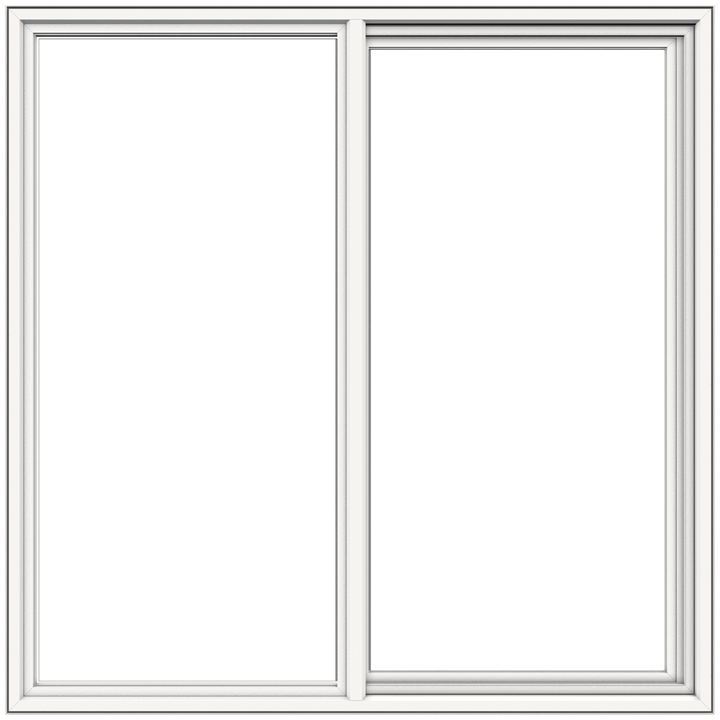 JELD-WEN FiniShield V-4500 47-1/2-in x 47-1/2-in x 3-in Jamb Left-Operable Vinyl Black Sliding Window, Full Screen Included