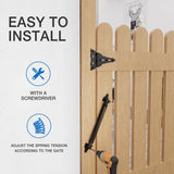 WINSOON 14 in. Black Steel Self Closing Fence Gate Spring Hardware for Wooden and Vinyl Fence