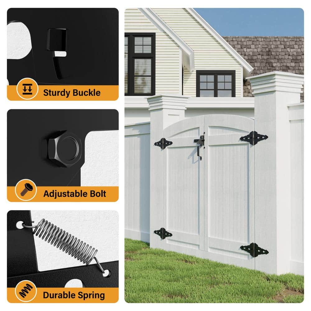 WINSOON Black Post Latch Gate Set Heavy-Duty Gate Hardware Kit