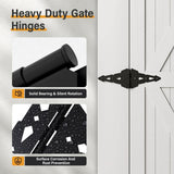 WINSOON Black Post Latch Gate Set Heavy-Duty Gate Hardware Kit