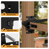 WINSOON Black Gate Hinge and Latch Set Decorative Latch Gate Kit