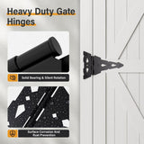 WINSOON Black Gate Hinge and Latch Set Decorative Latch Gate Kit