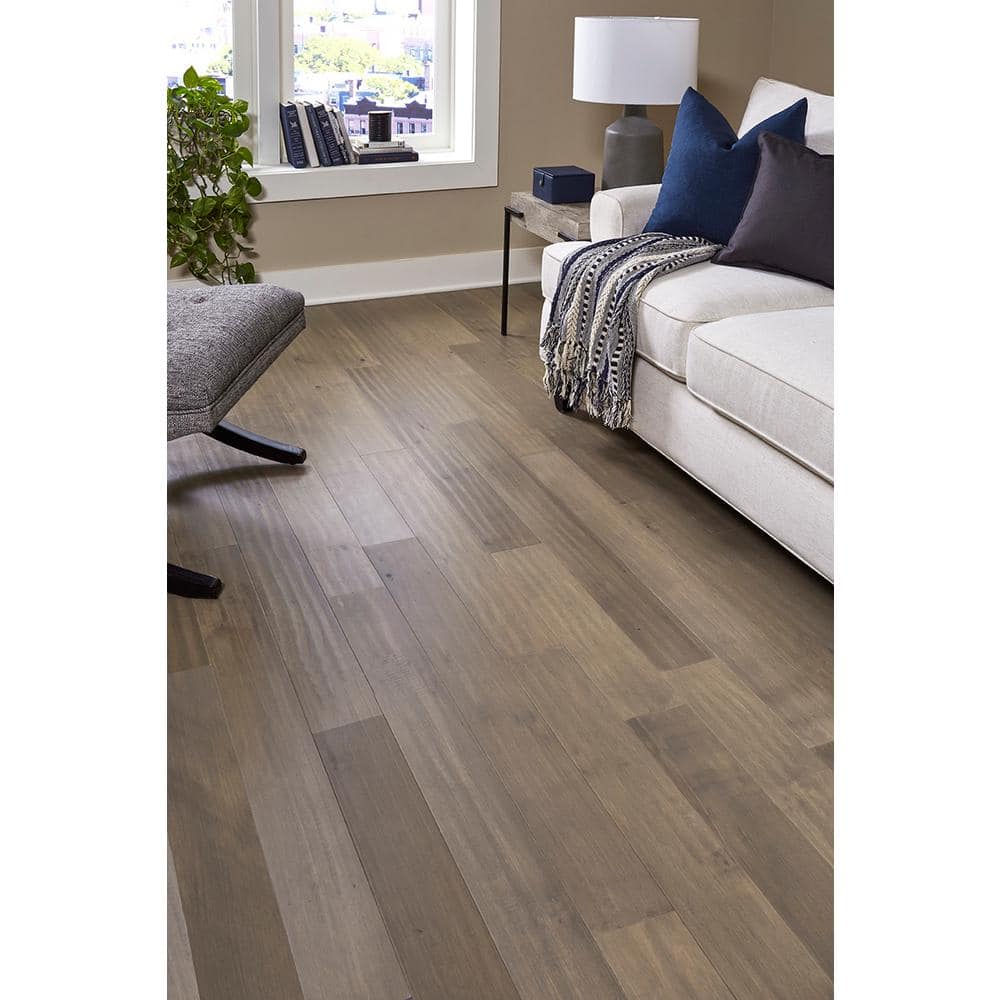 OptiWood Winter Stone Birch 2/7 in.  T x 5 in. W Click Lock Hand Scraped Engineered Hardwood Flooring (16.7 sq.ft./case)