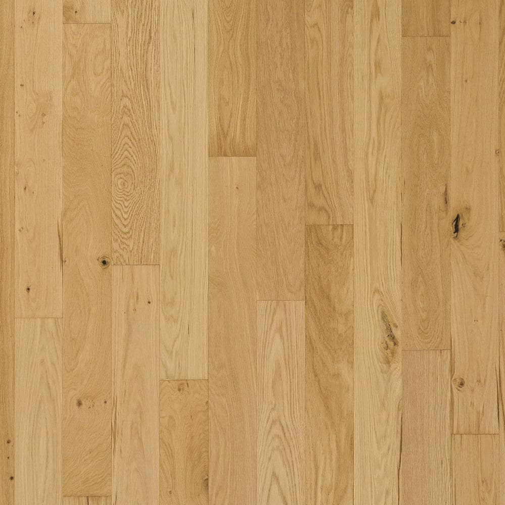 Mohawk Patton Avenue Winter Wheat Oak 0.5 in. T x 5 in. W Wirebrushed Engineered Hardwood Flooring (29.54 sq. ft./case)
