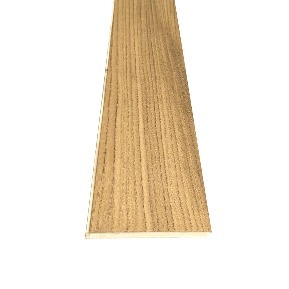 Mohawk Patton Avenue Winter Wheat Oak 0.5 in. T x 5 in. W Wirebrushed Engineered Hardwood Flooring (29.54 sq. ft./case)