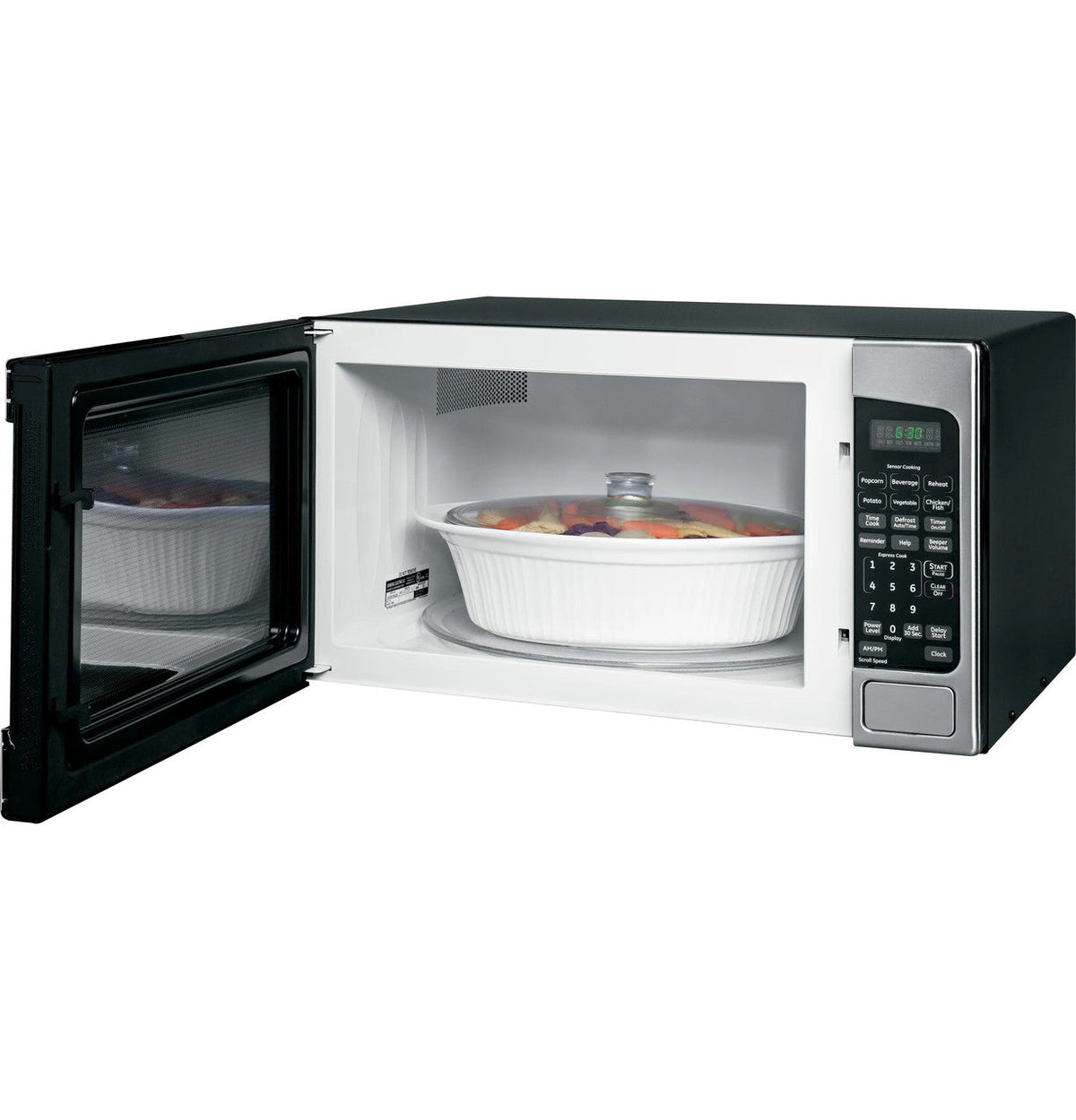 GE 2.0-cu ft 1200-Watt Countertop Microwave, Stainless Steel (JES2051SNSS)