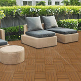 Afoxsos 1 ft. x 1 ft. Wood Brown Plastic Composite Deck Tiles Set, All-Weather Resistant, Easy to DIY and Maintain (20-Pack)