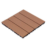 Afoxsos 1 ft. x 1 ft. Wood Brown Plastic Composite Deck Tiles Set, All-Weather Resistant, Easy to DIY and Maintain (20-Pack)