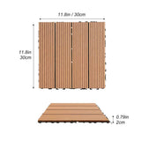 Afoxsos 1 ft. x 1 ft. Wood Brown Plastic Composite Deck Tiles Set, All-Weather Resistant, Easy to DIY and Maintain (20-Pack)