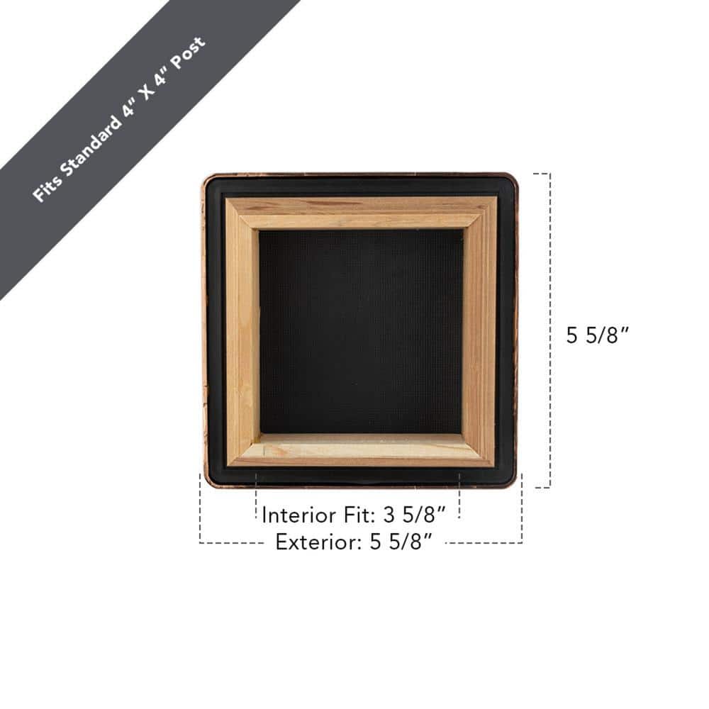 Deckorators 4 in. x 4 in. Victoria Copper High Point Cedar Post Cap