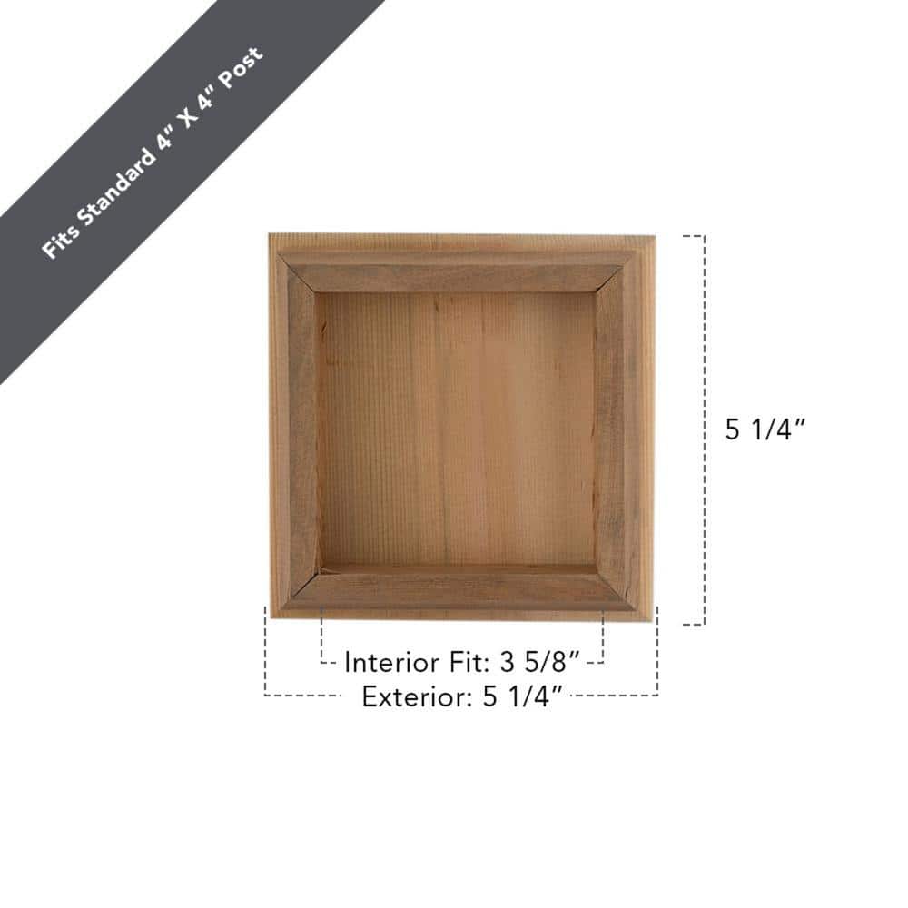 Deckorators 4 in. x 4 in. Hatteras Pyramid Cedar Wood Post Cap