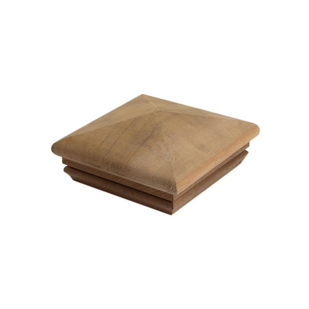 Deckorators 4 in. x 4 in. Hatteras Pyramid Cedar Wood Post Cap