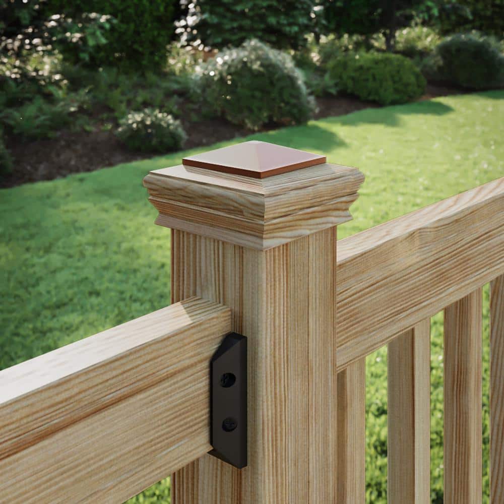Deckorators 4 in. x 4 in. Newport Copper High Top Cedar Wood Post Cap