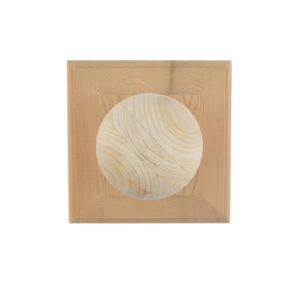Deckorators 4 in. x 4 in. Newport Ball Top Cedar Wood Post Cap